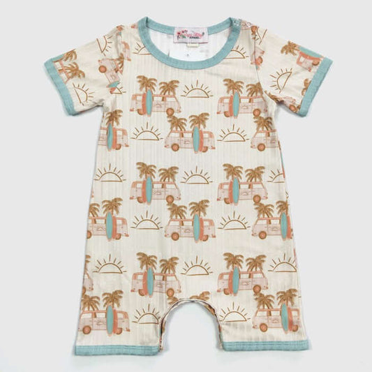 Retro Palm Romper - Evvie Bean's Baby Boutique