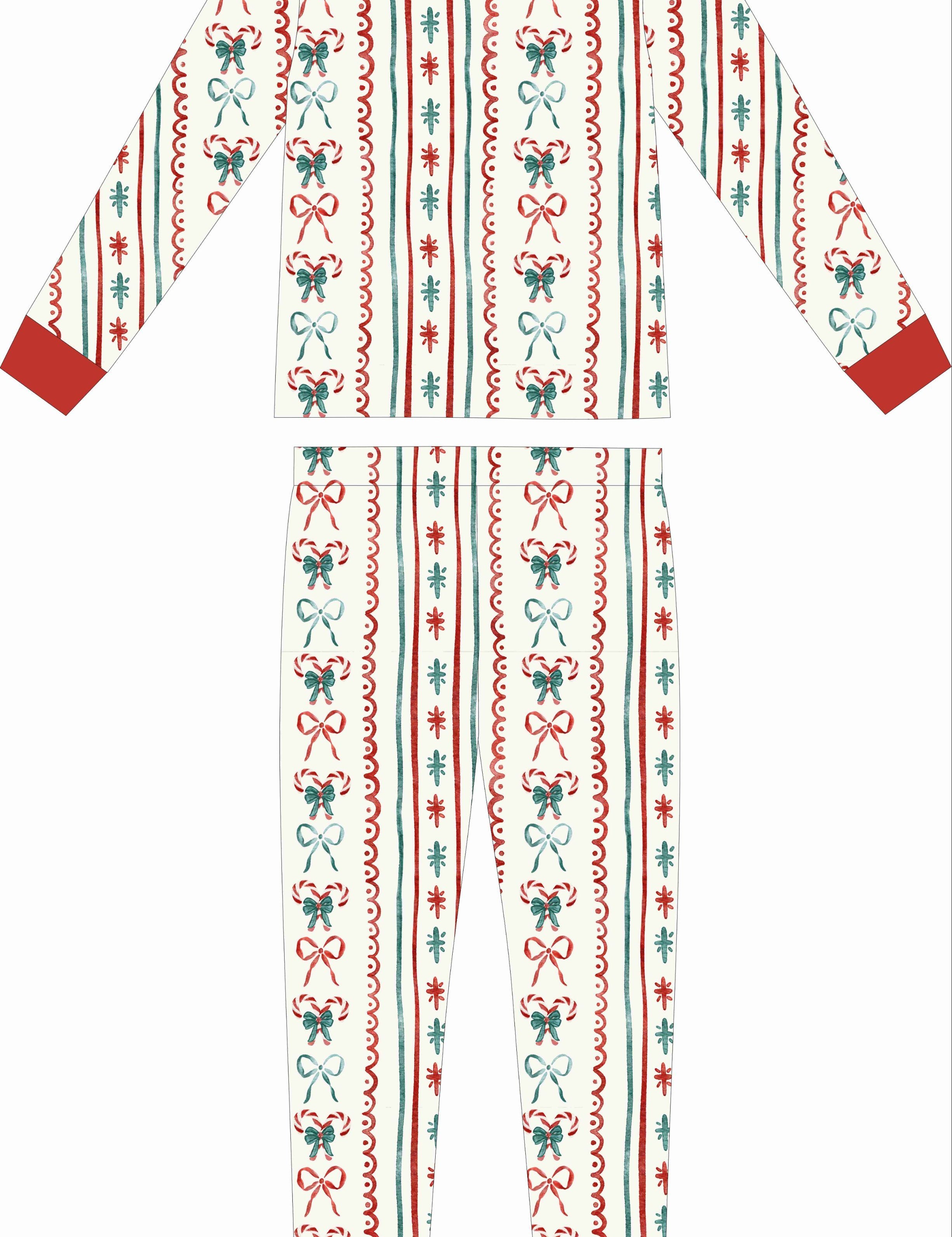 Mistletoe Bows Two Piece Bamboo Sleeper Set