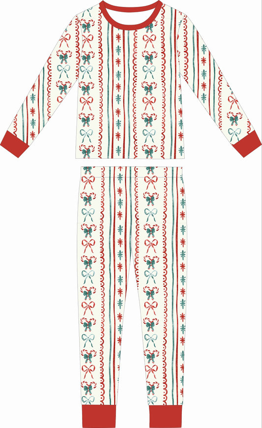 Mistletoe Bows Two Piece Bamboo Sleeper Set