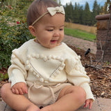 Knit Heart Sweater Romper