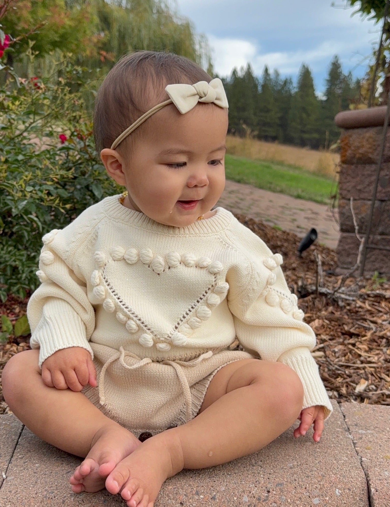 Knit Heart Sweater Romper
