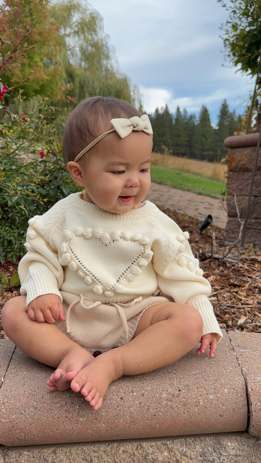 Knit Heart Sweater Romper
