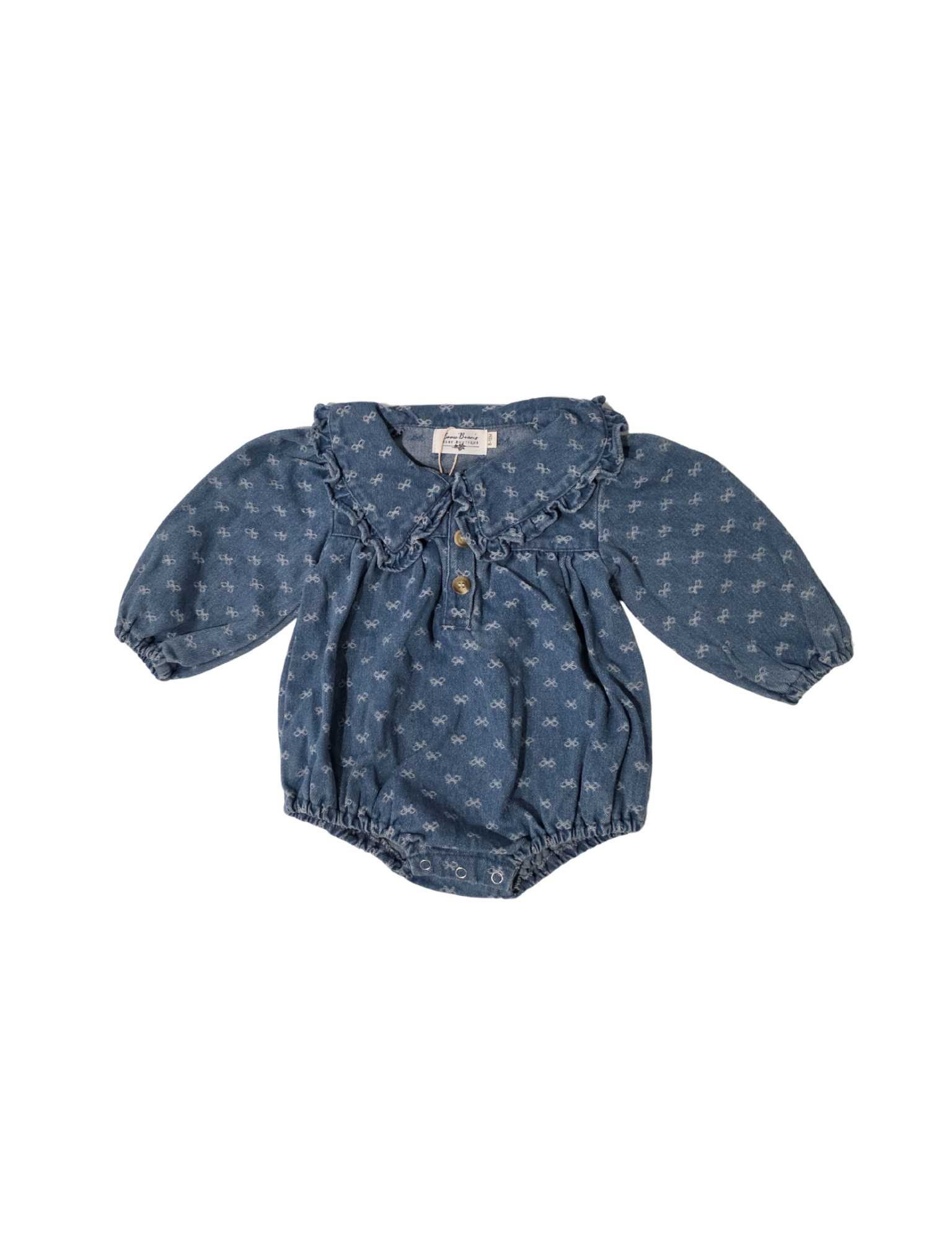 Mabel Denim Bow Romper & Dress