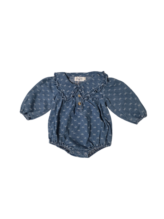 Mabel Denim Bow Romper & Dress
