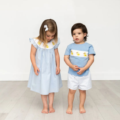 Rubber Duckie Flutter-Sleeve Dress