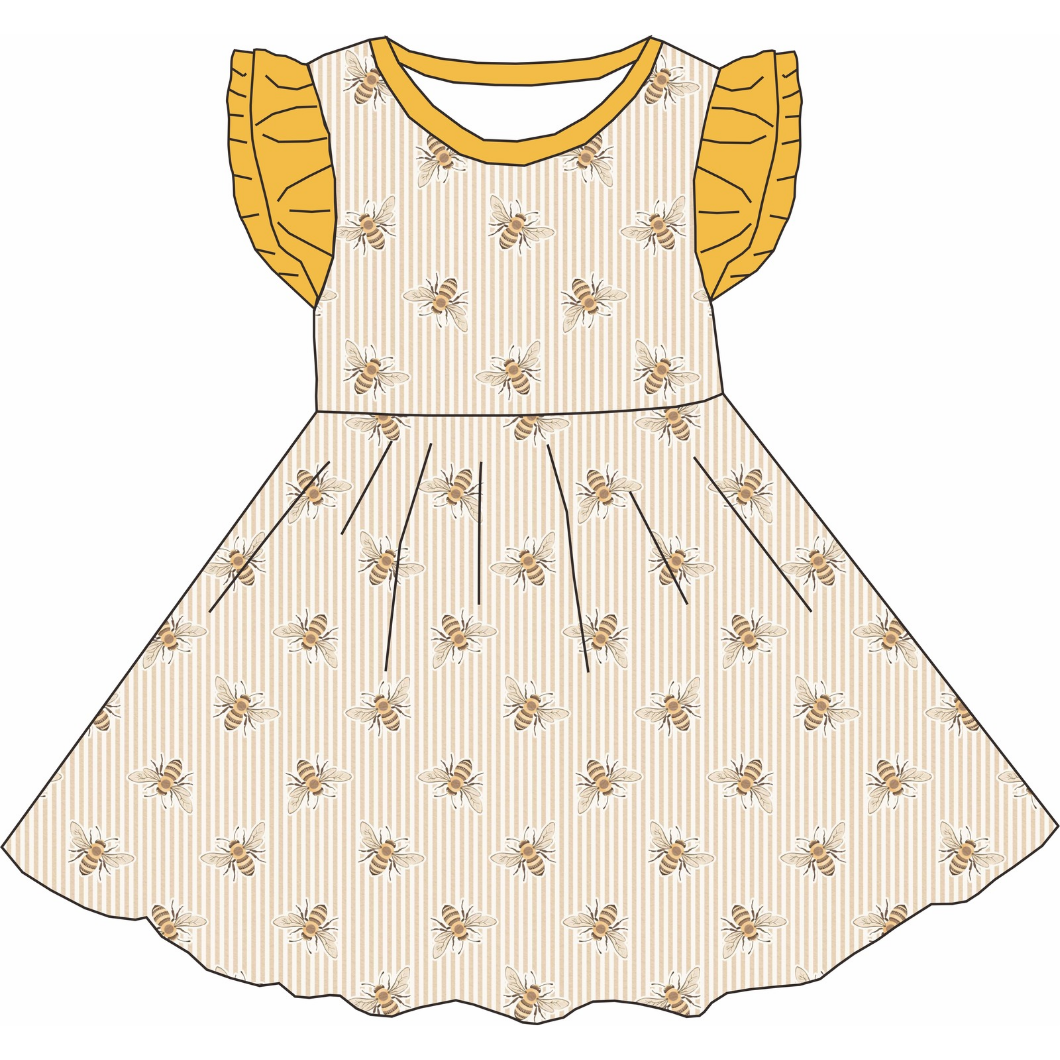Sweet as Honey Bamboo Ruffle Twirl Dress & Romper