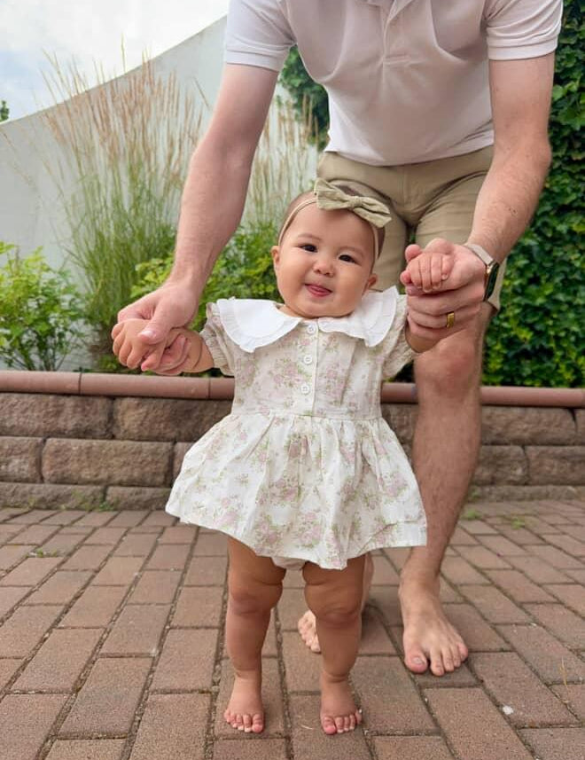 Rose Garden Ruffle Collared Romper