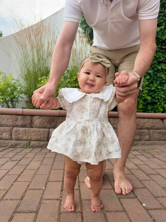 Rose Garden Ruffle Collared Romper