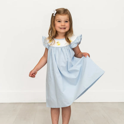 Rubber Duckie Flutter-Sleeve Dress