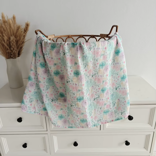 Pastel Garden Floral | Bamboo & Muslin Swaddle