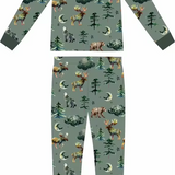 Midnight Moose Two Piece Bamboo Sleeper Set