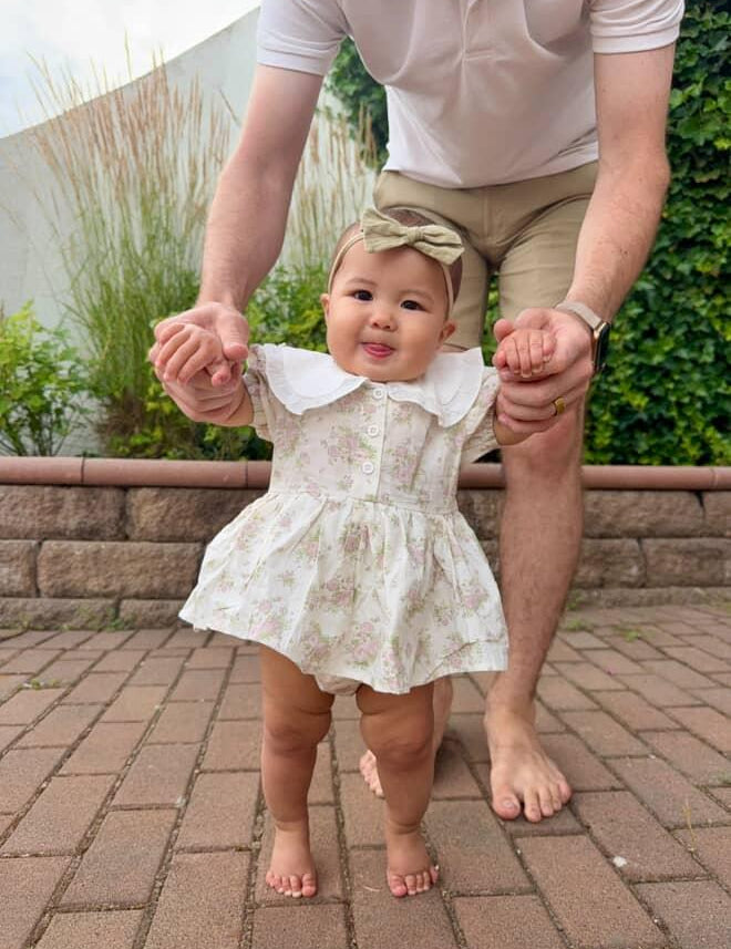 Rose Garden Ruffle Collared Romper