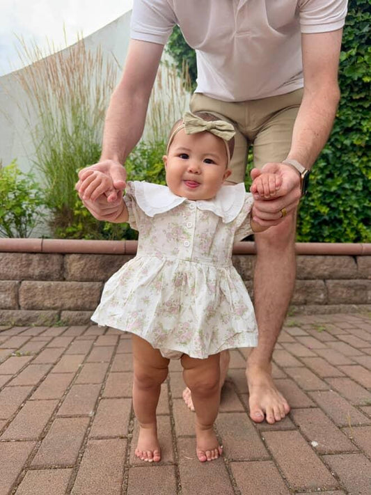 Rose Garden Ruffle Collared Romper