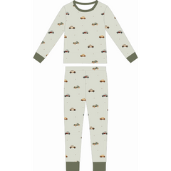 Vintage Cars Two-Piece Bamboo Pajamas