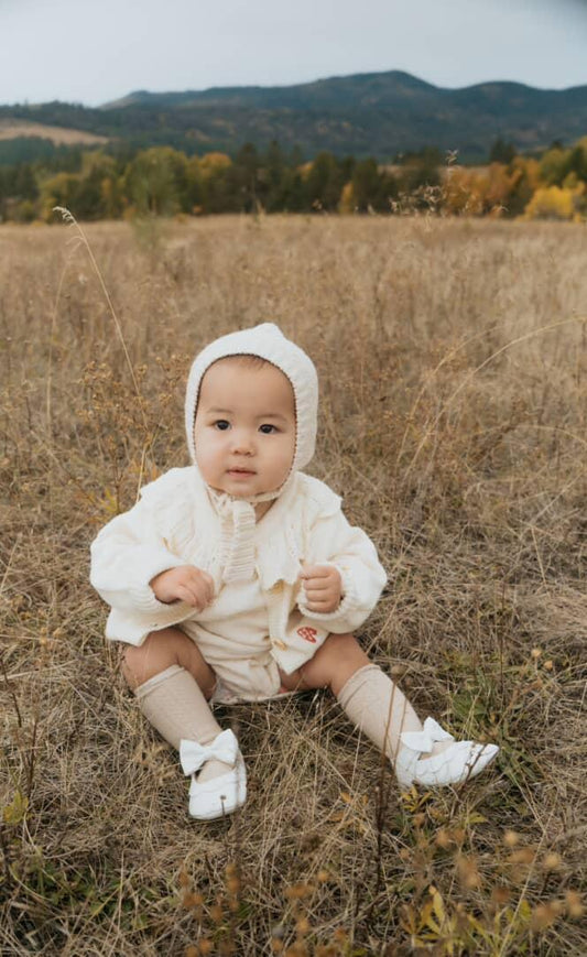 Mushroom Forest Knit Cardigan & Overalls