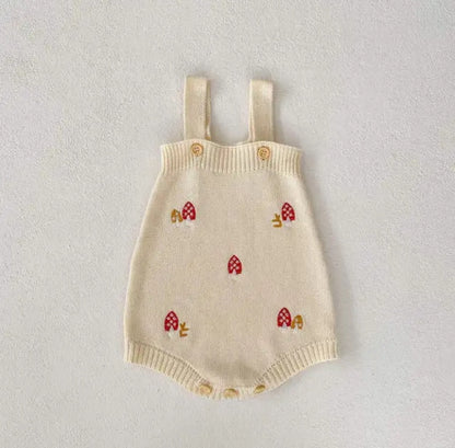 Mushroom Forest Knit Cardigan & Overalls