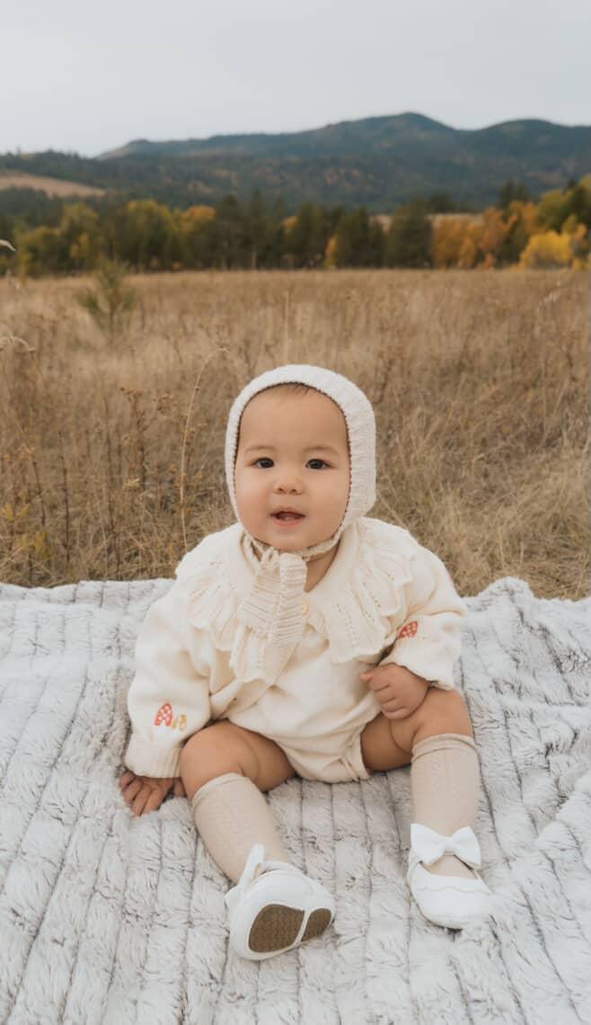 Mushroom Forest Knit Cardigan & Overalls