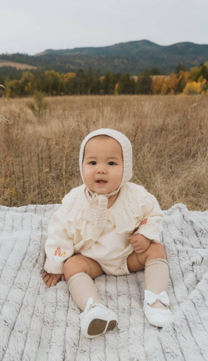 Mushroom Forest Knit Cardigan & Overalls