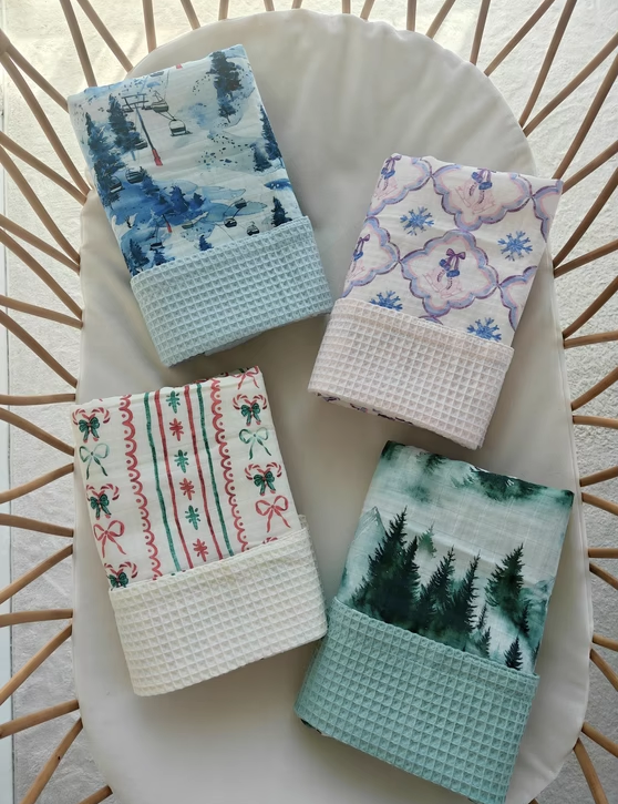 Waffle Knit Blanket | Mistletoe Bows