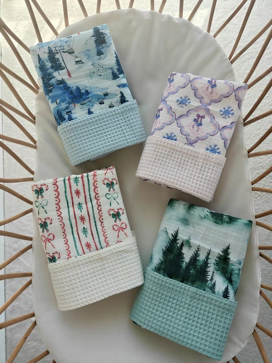 Waffle Knit Blanket | Mistletoe Bows