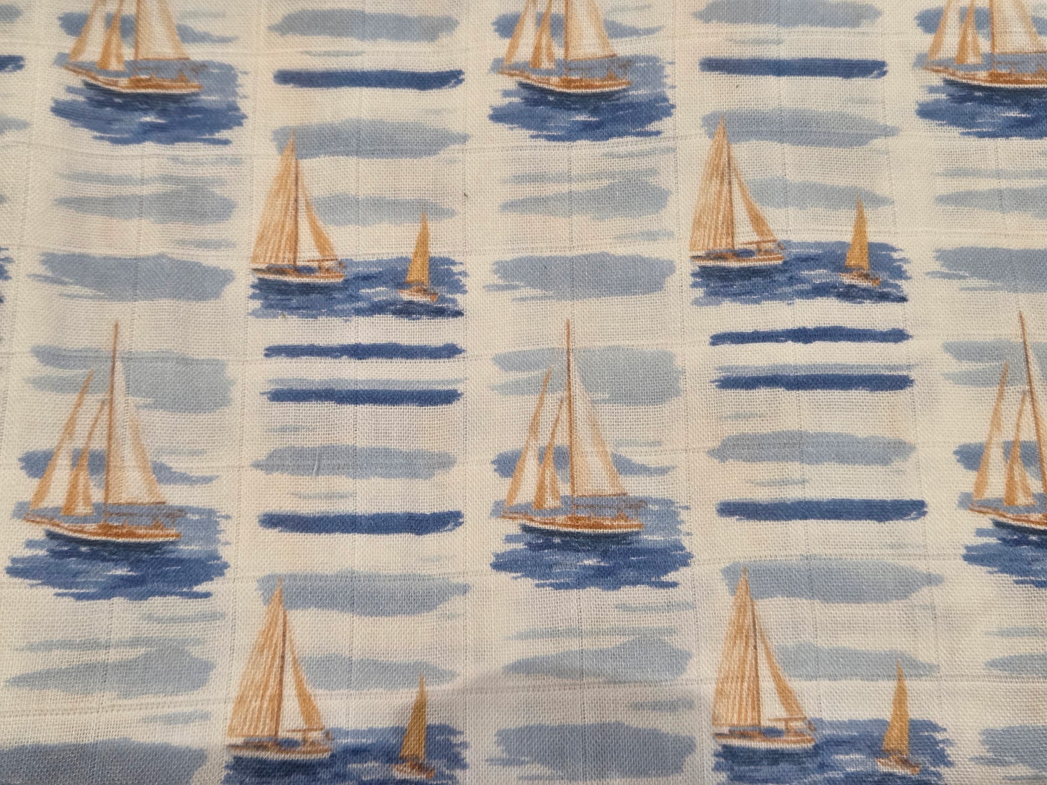Sweetie Sailboats Bamboo & Muslin Swaddle