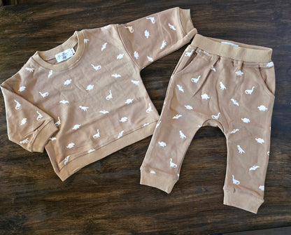 Neutral Dinos | Lounge Crewneck & Joggers