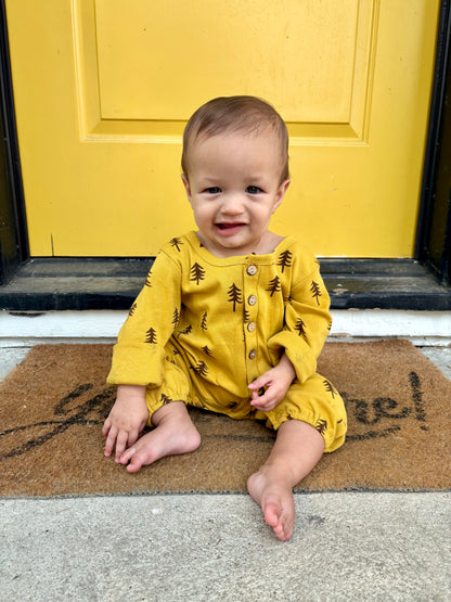 Mustard Trees Pocket Romper