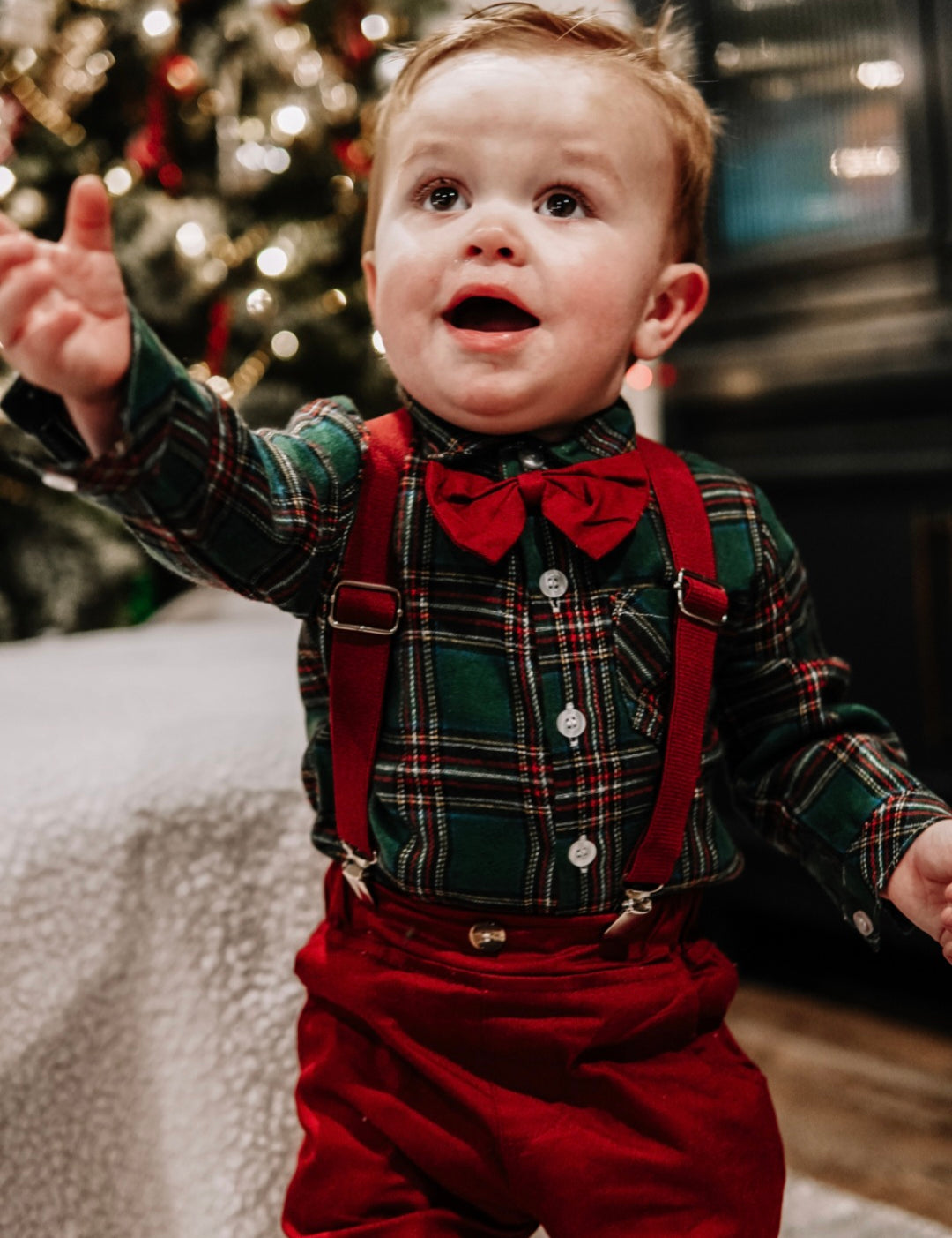 Dapper Plaid Suspender 3 Piece Set