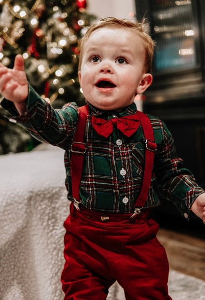 Dapper Plaid Suspender 3 Piece Set