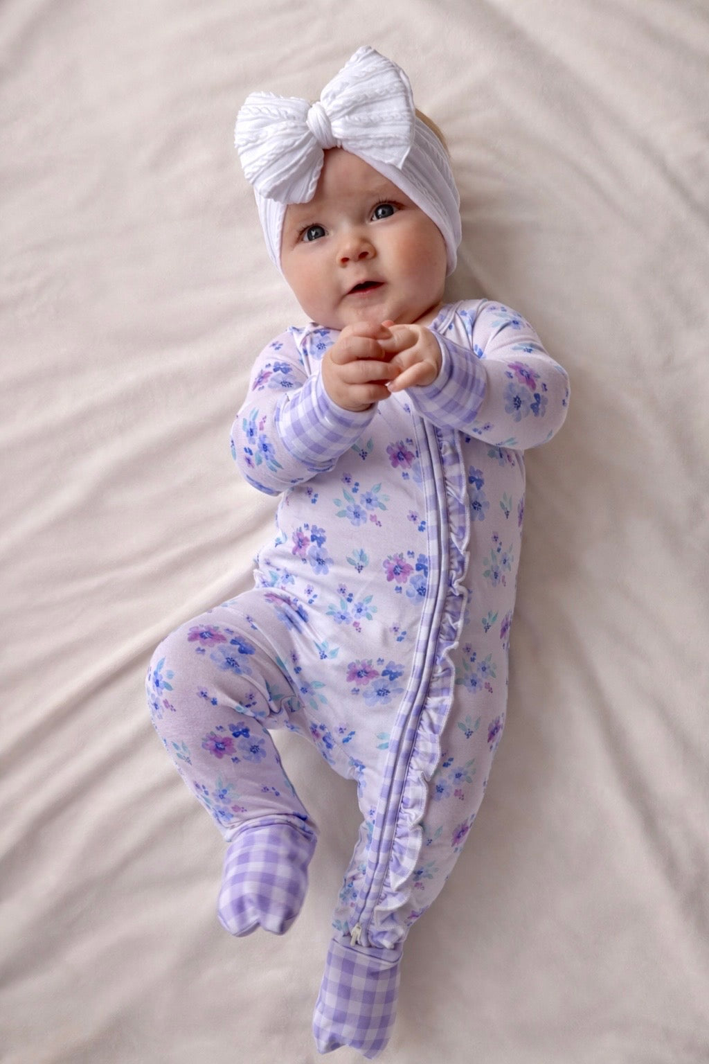 Lilac Garden Ruffle Bamboo Sleeper