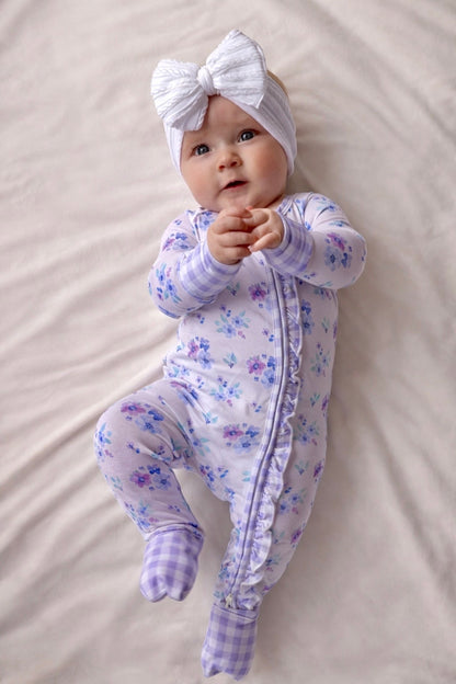 Lilac Garden Ruffle Bamboo Sleeper