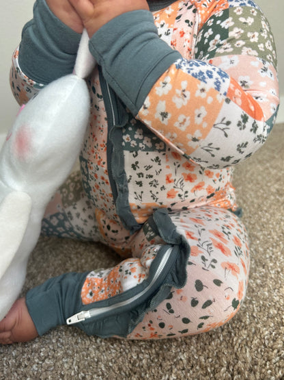 Harvest Patchwork Bamboo Ruffle Sleeper