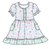 Mint Gingham Meadow Twirl Dress