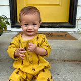 Mustard Trees Pocket Romper