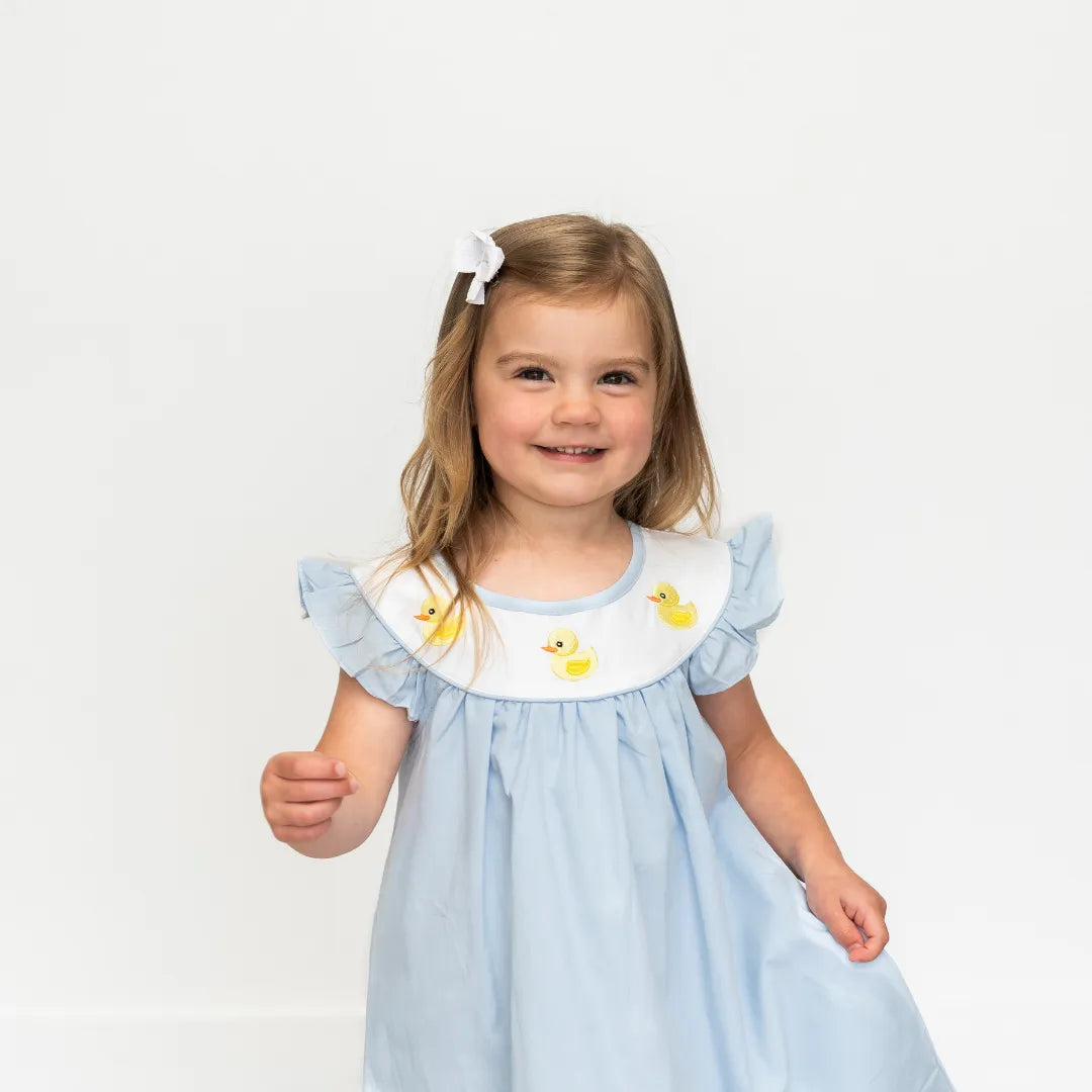Rubber Duckie Flutter-Sleeve Dress