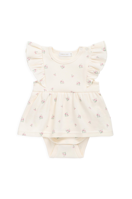 Jamie Kay Organic Cotton Rib Elianna Playsuit - Emma Whisper