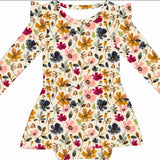 Watercolor Floral Bamboo Ruffle Romper