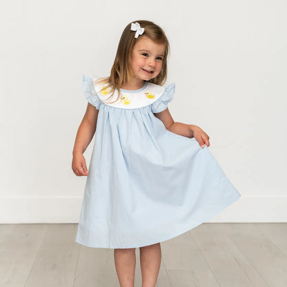 Rubber Duckie Flutter-Sleeve Dress