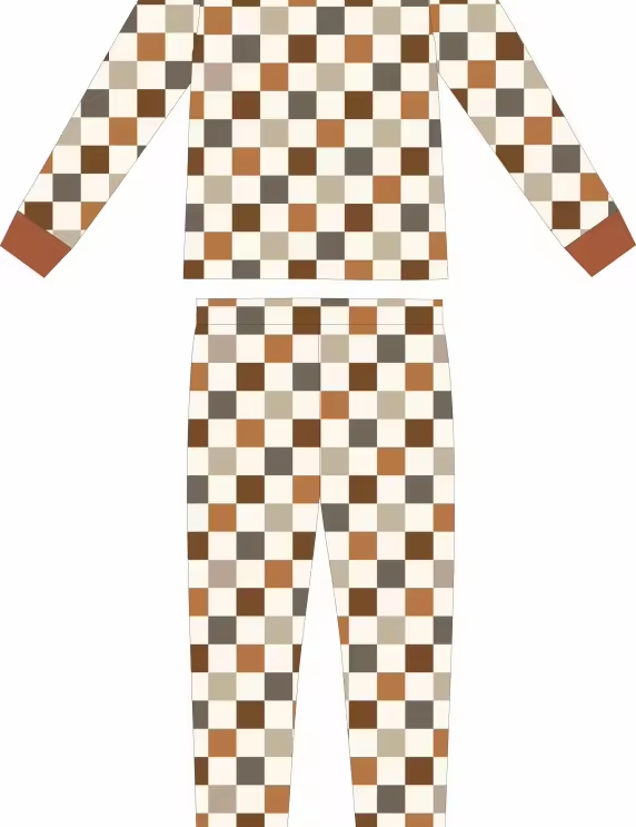 Autumn Checks Two Piece Bamboo Sleeper Set