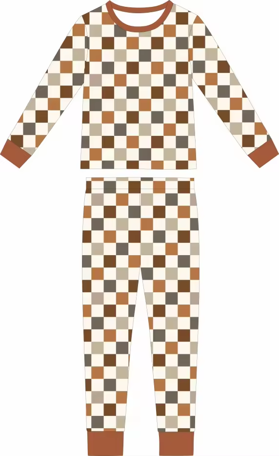 Autumn Checks Two Piece Bamboo Sleeper Set