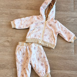 Delicate Mauve Floral Quilted Sweatsuit Set