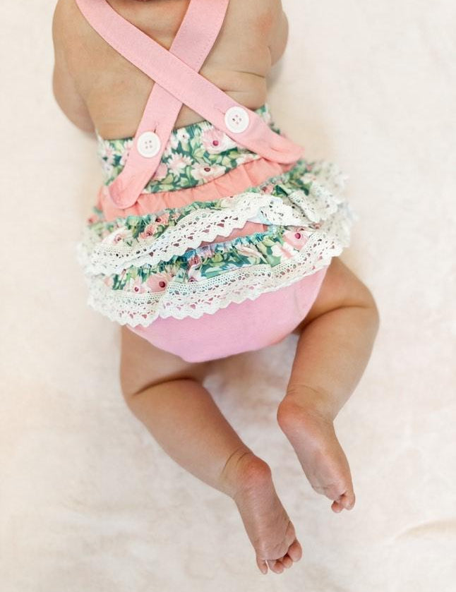 Rosewood Lace Floral Romper