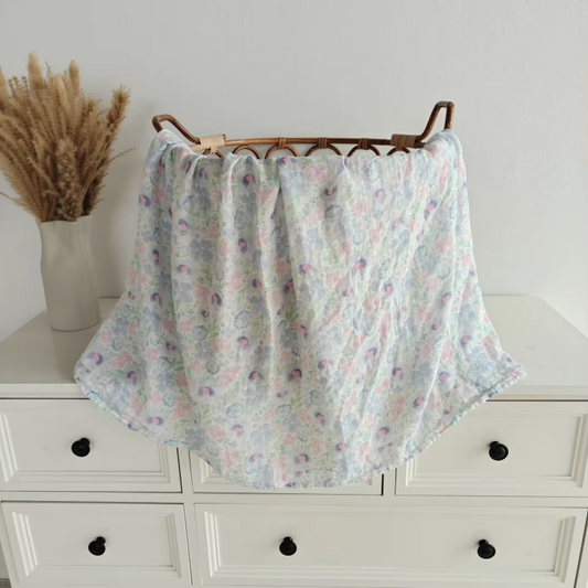 Mint Meadow Floral | Bamboo & Muslin Swaddle
