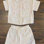 Carter Pinstripe 2 Piece Button-Up Linen Set