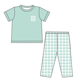Mint Gingham Pocket Tee & Pants