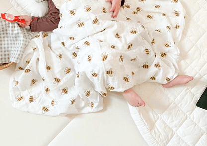 Muslin Swaddle - Busy Bee - Evvie Bean's Baby Boutique