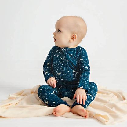 Bamboo Sleeper - Midnight Blue Constellation - Evvie Bean's Baby Boutique