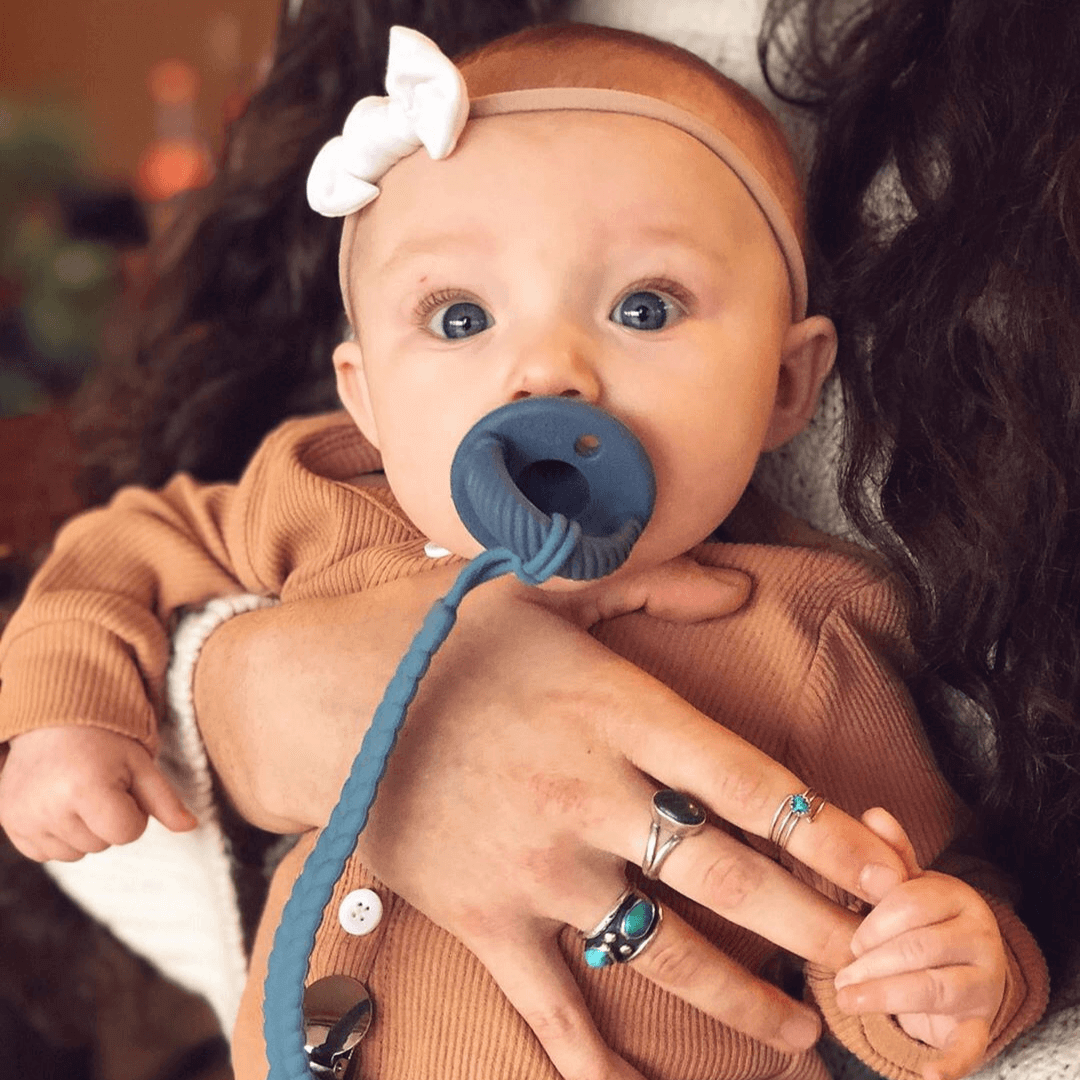 Itzy Ritzy Sweetie Strap™  - Braided Silicone Pacifier Clip - Various Colors - Evvie Bean's Baby Boutique