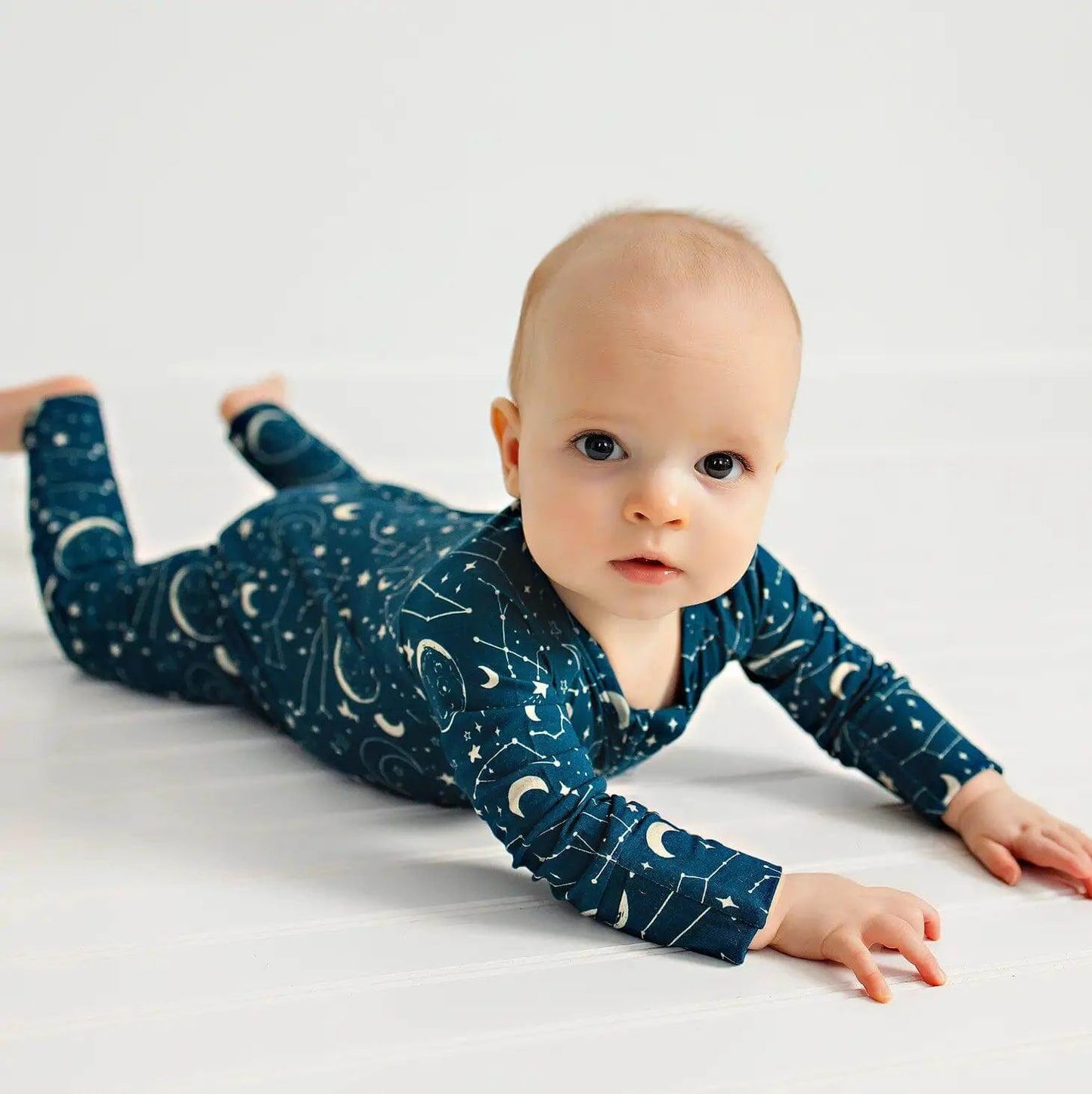 Bamboo Sleeper - Midnight Blue Constellation - Evvie Bean's Baby Boutique