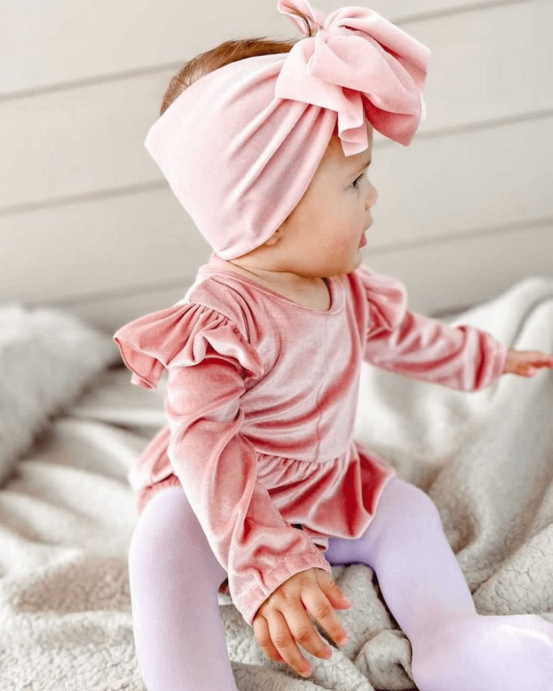 Rhodes Velour Bubble Shorty Romper - Crushed Pink - Evvie Bean's Baby Boutique